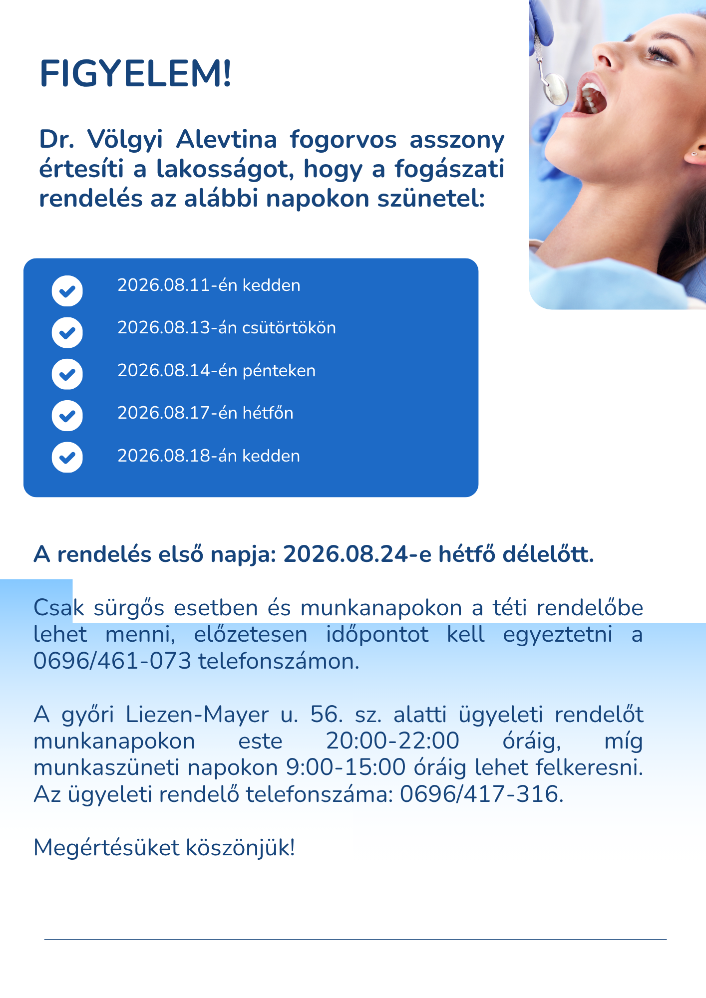 Fogászati rendelés